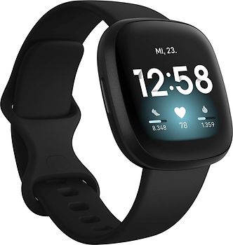 Fitbit Versa 3 40 mm noir et bracelet en silicone noir [Wi-Fi]