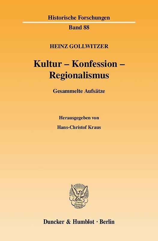 Kultur - Konfession - Regionalismus.