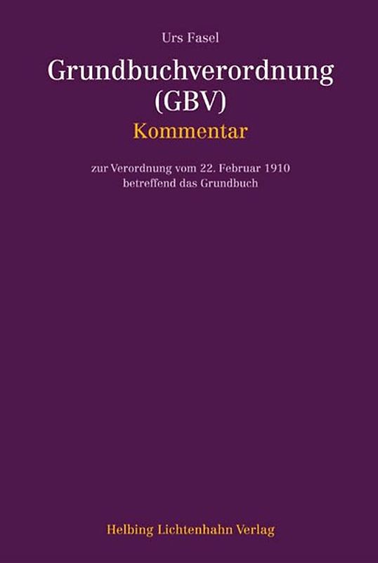 Kommentar zur Grundbuchverordnung