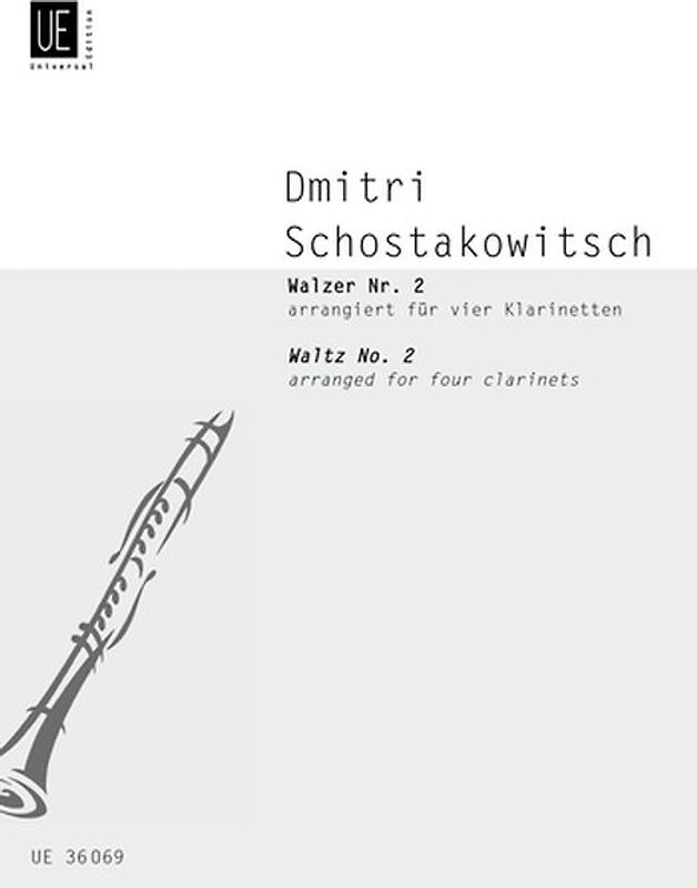 Walzer Nr. 2 aus „Suite für Varieté-Orchester“ für 4 Klarinetten (3 Klarinetten in B, Bassklarinette in B)