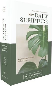 Niv, Daily Scripture, Super Giant Print, Paperback, White/Green, Comfort Print