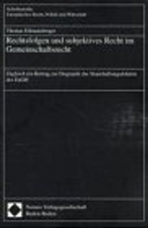 Rechtsfolgen und subjektives Recht im Gemeinschaftsrecht