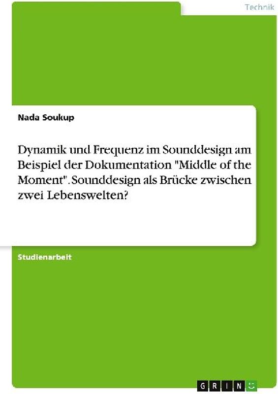 Dynamik und Frequenz im Sounddesign am Beispiel der Dokumentation "Middle of the Moment". Sounddesign als Brücke zwischen zwei Lebenswelten?