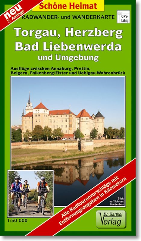 Radwander- und Wanderkarte Torgau, Herzberg, Bad Liebenwerda und Umgebung