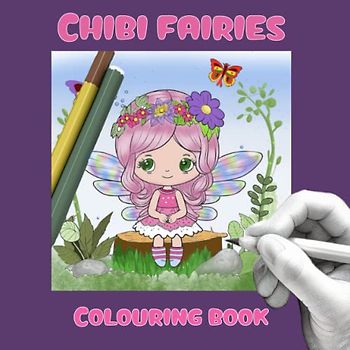 Chibi Fairies Colouring Book: 50+ Cute Chibi Fairies, unicorns, fairy houses, frogs and fairy wings, relaxing designs to colour
