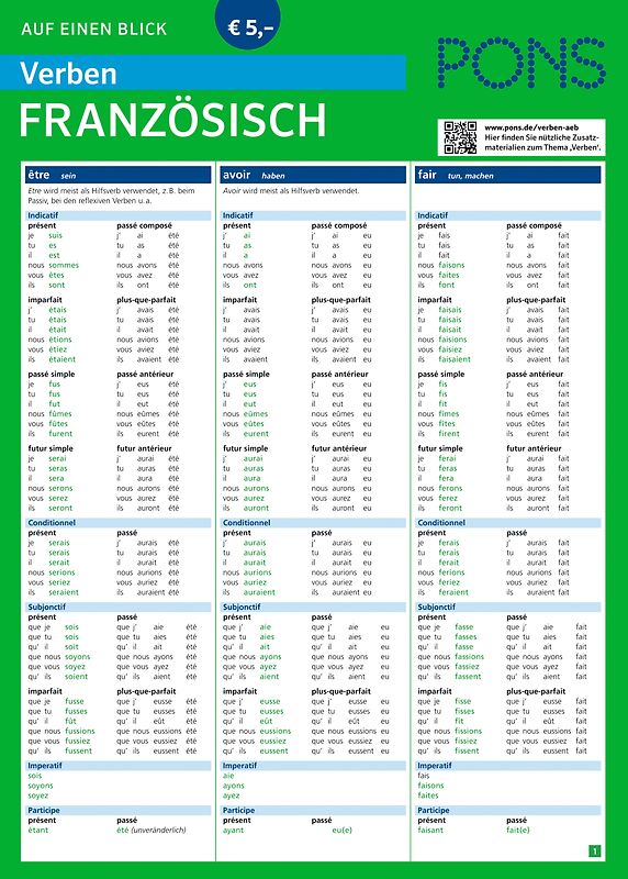 PONS Verben auf einen Blick Französisch