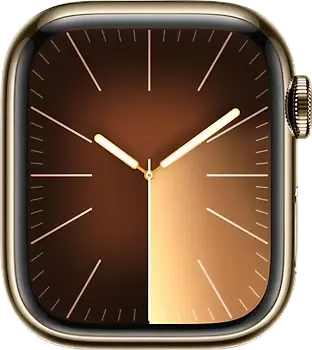 Apple Watch Series 9 41 mm Boîtier acier inoxydable or [Wi-Fi + Cellulaire]