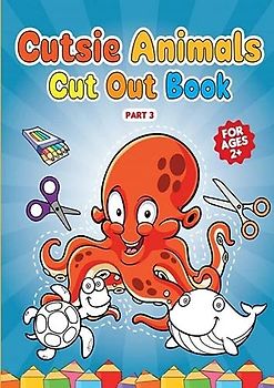Cutsie Animals - Cut out book: inkleuren en uitknippen boek - leeftijd 2+ - 50 paginas