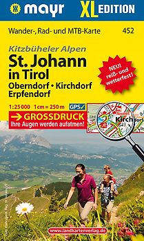 Mayr Wanderkarte Kitzbüheler Alpen, St. Johann in Tirol XL, Oberndorf, Kirchdorf, Erpfendorf 1:25.000