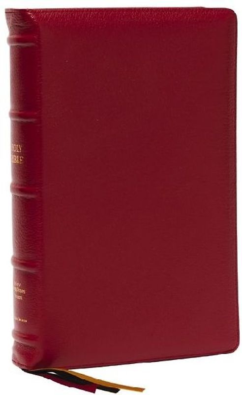 NKJV, Thinline Reference Bible, Large Print, Red Premium Goatskin Leather, Premier Collection, Comfort Print