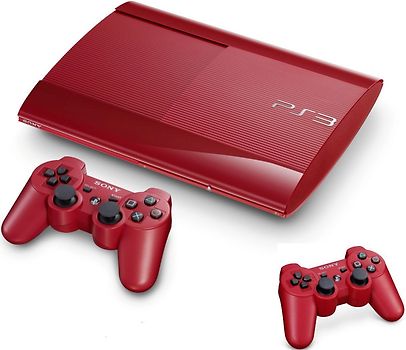 Sony PlayStation 3 super slim 500 GB rot [inkl. 2 Wireless Controller]