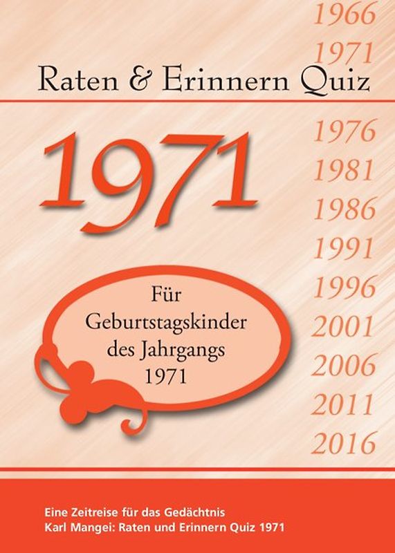Raten und Erinnern Quiz 1971