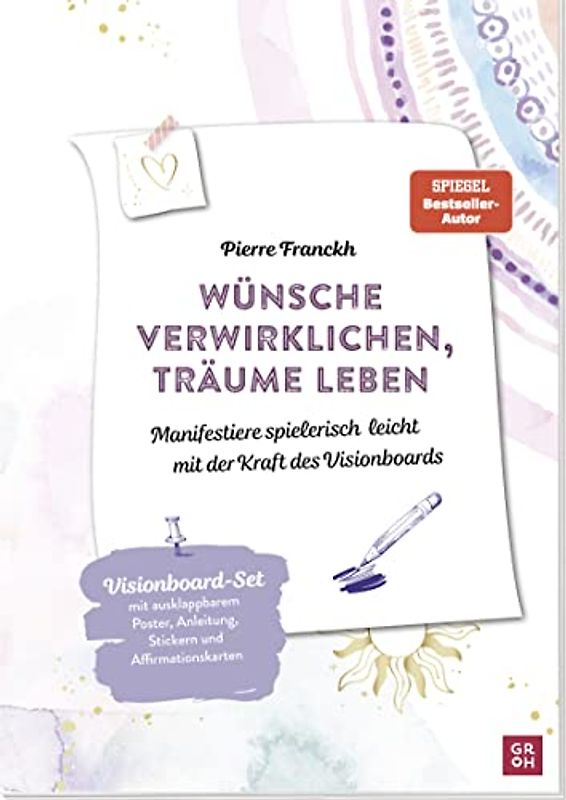 Wünsche verwirklichen, Träume leben.: Manifestiere spielerisch leicht mit der Kraft des Visionboards. Set mit Anleitung, ausklappbarem Poster, Sticker-Sheets und perforierten Karten