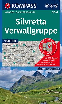 KOMPASS Wanderkarte 41 Silvretta, Verwallgruppe 1:50.000