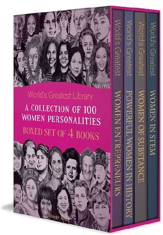World's Greatest Library- A Collection of 100 Women Personalities (Boxed Set of 4 Books)