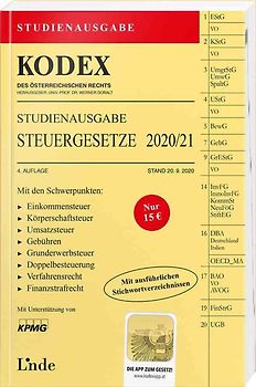 KODEX Studienausgabe Steuergesetze 2020/21
