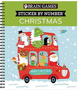 Brain Games - Sticker by Number: Christmas (Kids)