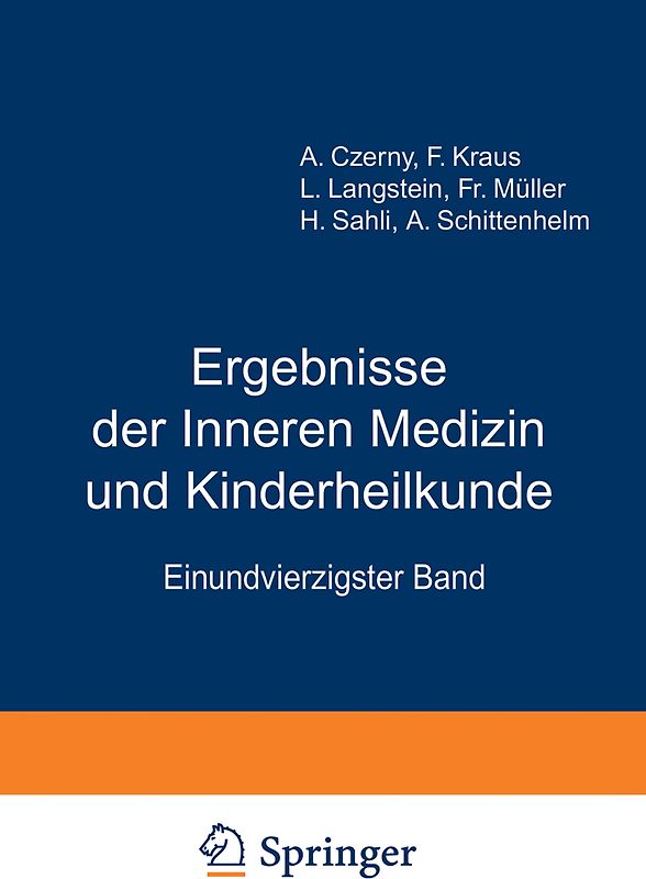 Ergebnisse der inneren Medizin und Kinderheilkunde