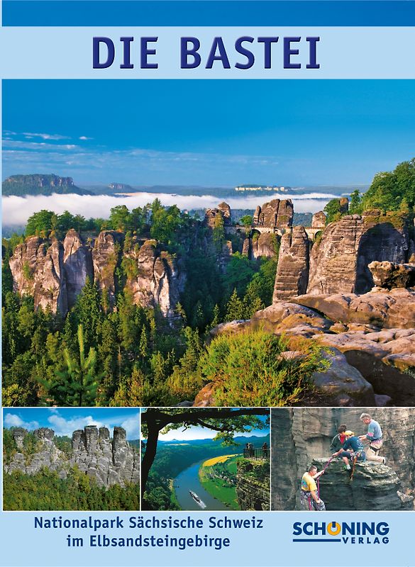 Bastei mit Elbsandsteingebirge. Deutsch