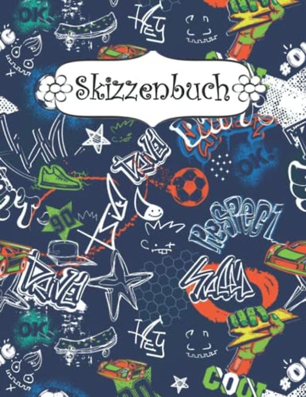 Skizzenbuch: Jungen Sport Skizzenbuch-Rohling Seiten zum Zeichnen, Malen, Schreiben, Skizzieren oder Kritzeln für Künstler, Lehrer, Erwachsene, Kinder, Jugendliche .