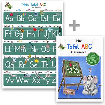 Mein Tafel-ABC in Druckschrift mit Artikeln-Set
