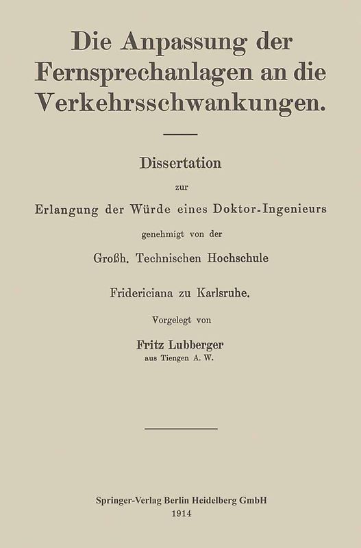 Die Anpassung der Fernsprechanlagen an die Verkehrsschwankungen