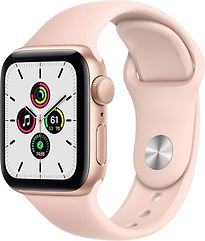 Apple Watch SE 40 mm bo&icirc;ter aluminium or et bracelet sport rose des sables [Wi-Fi]