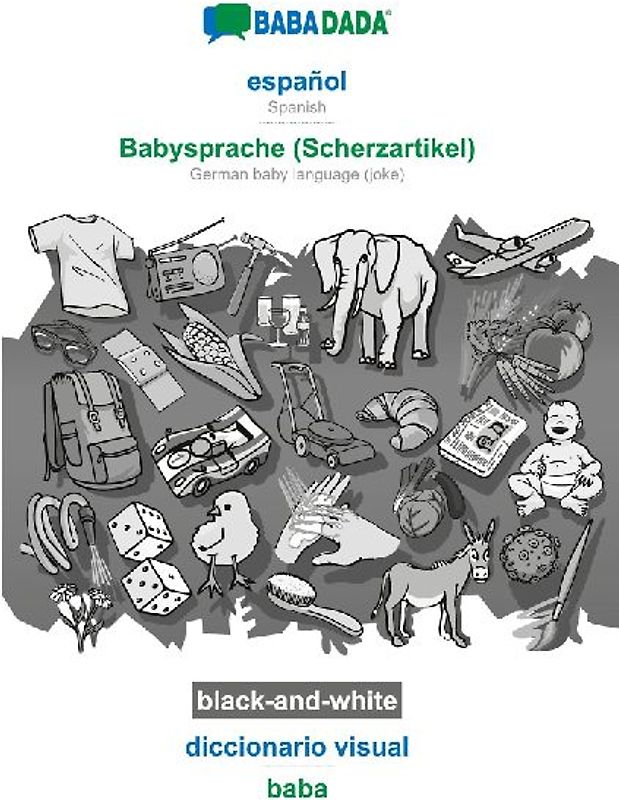 español - Babysprache (Scherzartikel), diccionario visual, BW