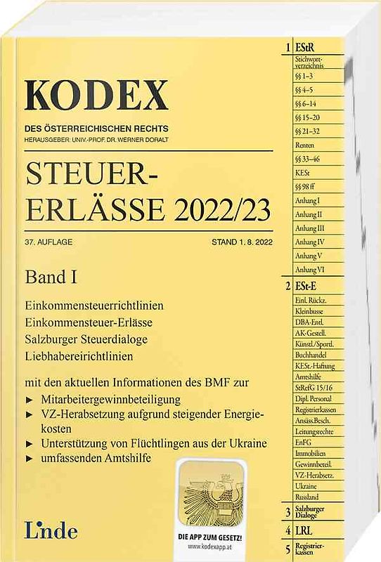 KODEX Steuer-Erlässe 2022/23, Band I