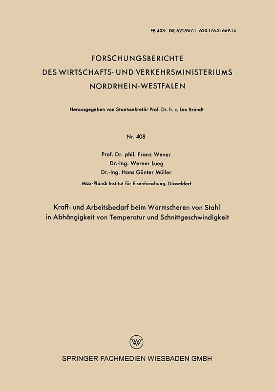 Kraft- und Arbeitsbedarf beim Warmscheren von Stahl in Abhängigkeit von Temperatur und Schnittgeschwindigkeit