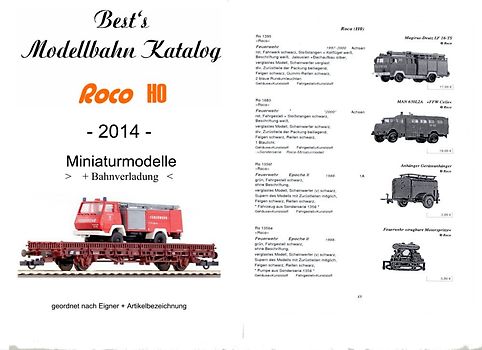 Best`s Modellauto Katalog Roco H0 Miniaturmodelle + Bahnverladung 2014