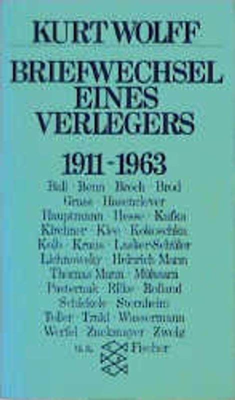 Briefwechsel eines Verlegers 1911-1963