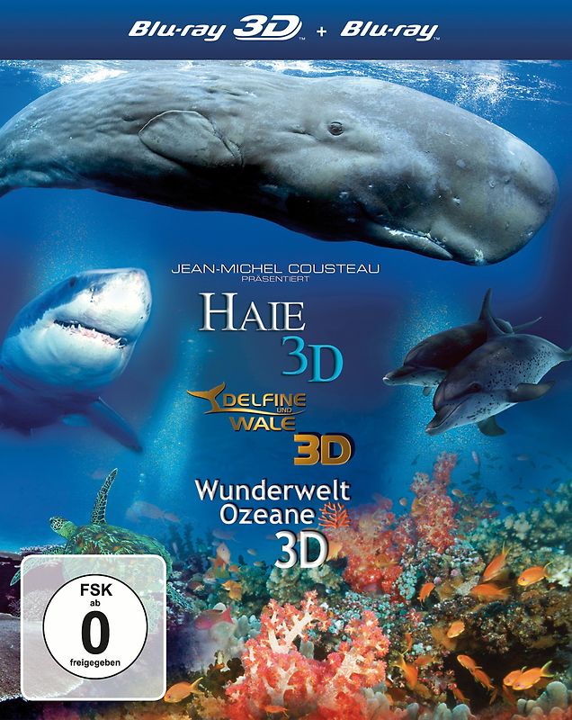 Jean-Michel Cousteau: Sharks 3D / Dolphins & Whales 3D / Ocean Wonderland 3D [3 Blu-Rays] 3D Blu-ray Disc
