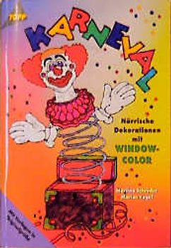Karneval. Närrische Dekoration mit Windowcolor