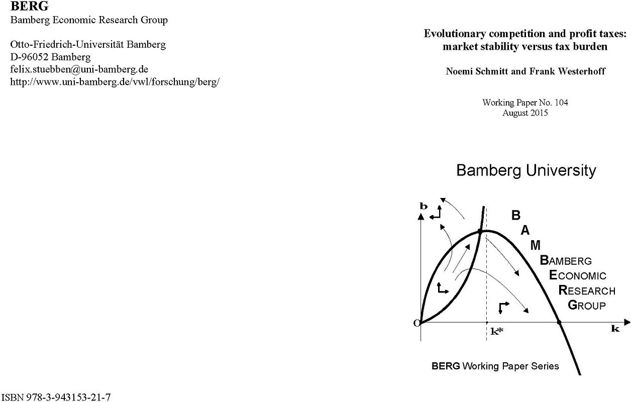 Evolutionary competition and profit taxes: market stability versus tax burden