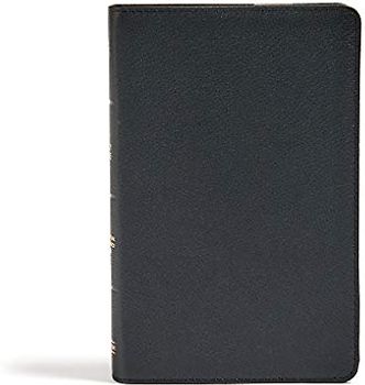 CSB Personal Size Bible, Black Genuine Leather