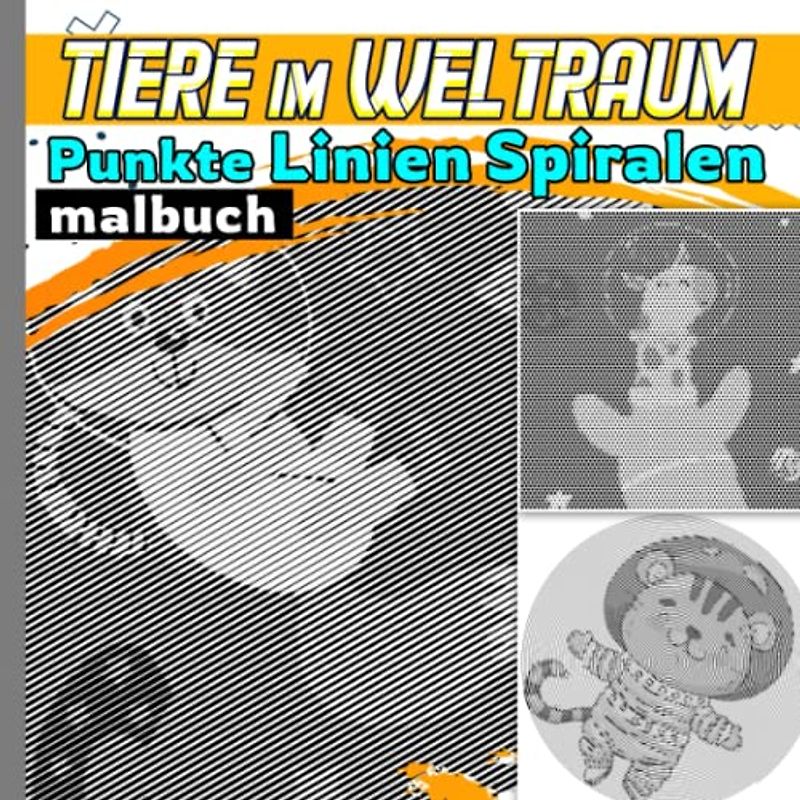 Tiere Im Weltraum Punkte Linien Spiralen Malbuch: Tier Astronaut Spiralbuch zum Zeichnen | Zur Stressentlastung | Geburtstag, Weihnachtsgeschenke | White Elephants Geschenke
