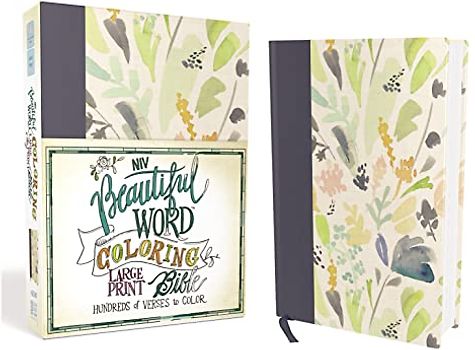 NIV, Beautiful Word Coloring Bible, Large Print, Cloth over Board, Navy: Hundreds of Verses to Color