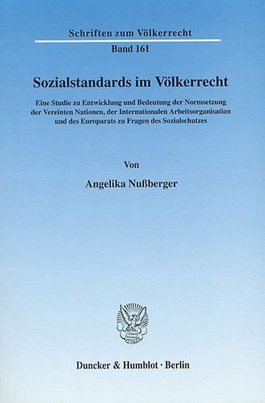 Sozialstandards im Völkerrecht.