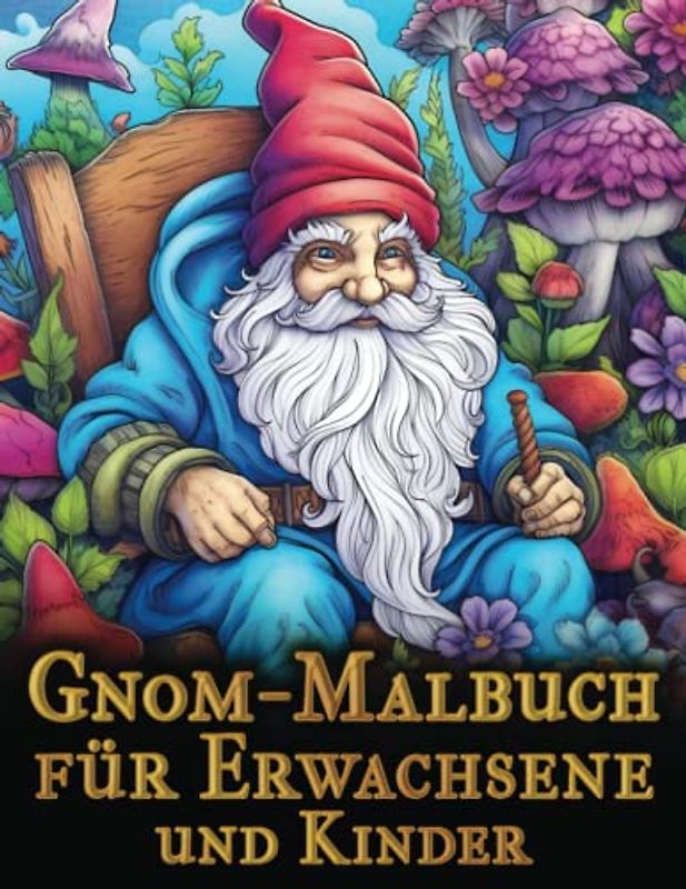 Gnom-Malbuch für Erwachsene und Kinder: 50 Malseiten mit verzauberten Zwergen-Fantasiehäusern – tolle Geschenkidee für Freunde und Familie