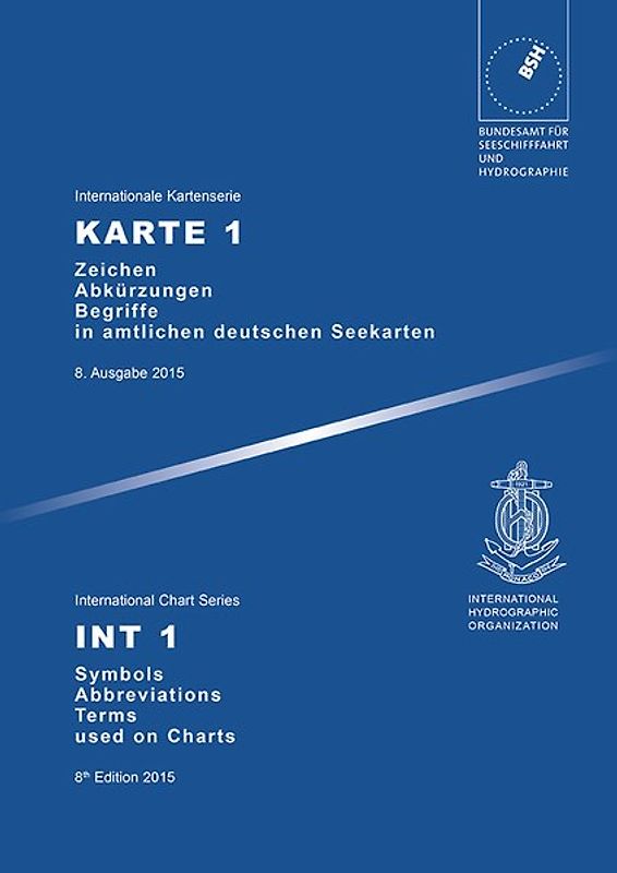 Karte 1 - Zeichen, Abkürzungen, Begriffe in amtlichen deutschen Seekarten (Internationale Kartenserie)