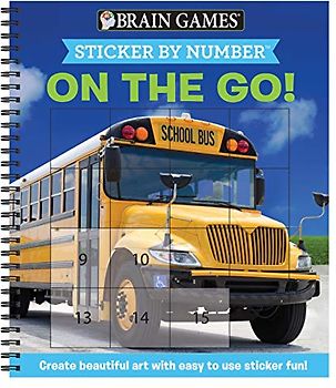 Brain Games - Sticker by Number: On the Go (Easy - Square Stickers)