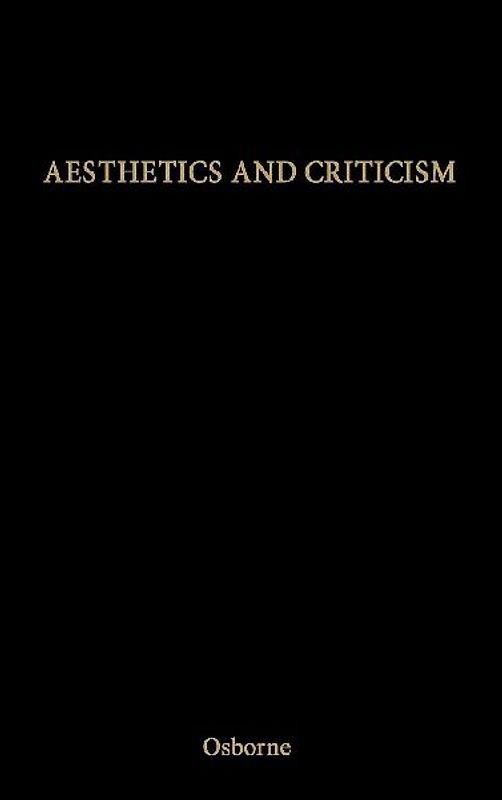 Aesthetics and Criticism.