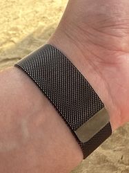 Image client pour Apple Watch 44/45/46/49 mm Bracelet Milanais noir