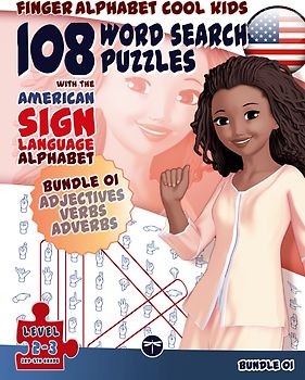 108 Word Search Puzzles with The American Sign Language Alphabet: Omnibus Adjectives, Verbs, Adverbs