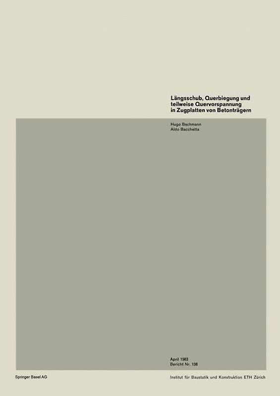 Längsschub, Querbiegung und teilweise Quervorspannung in Zugplatten von Betonträgern