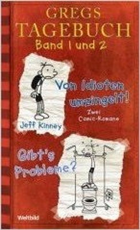 Gregs Tagebuch: Band 1 & 2 - Von Idioten umzingelt / Gibt's Probleme? - Jeff Kinney [Gebundene Ausgabe, Weltbild, Doppelband]