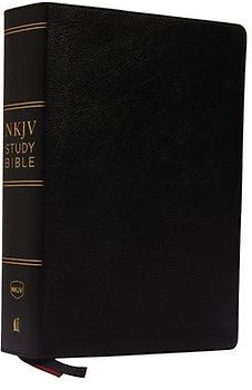 NKJV Study Bible, Premium Bonded Leather, Black, Red Letter Edition, Comfort Print