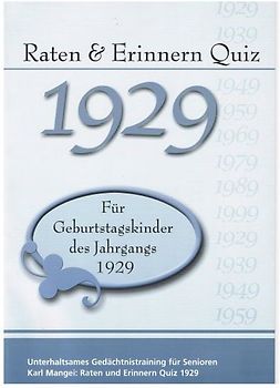 Raten und Erinnern Quiz 1929