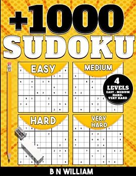 1000+ Sudoku Puzzle Book for Adults, Easy, Medium, Hard and Very Hard